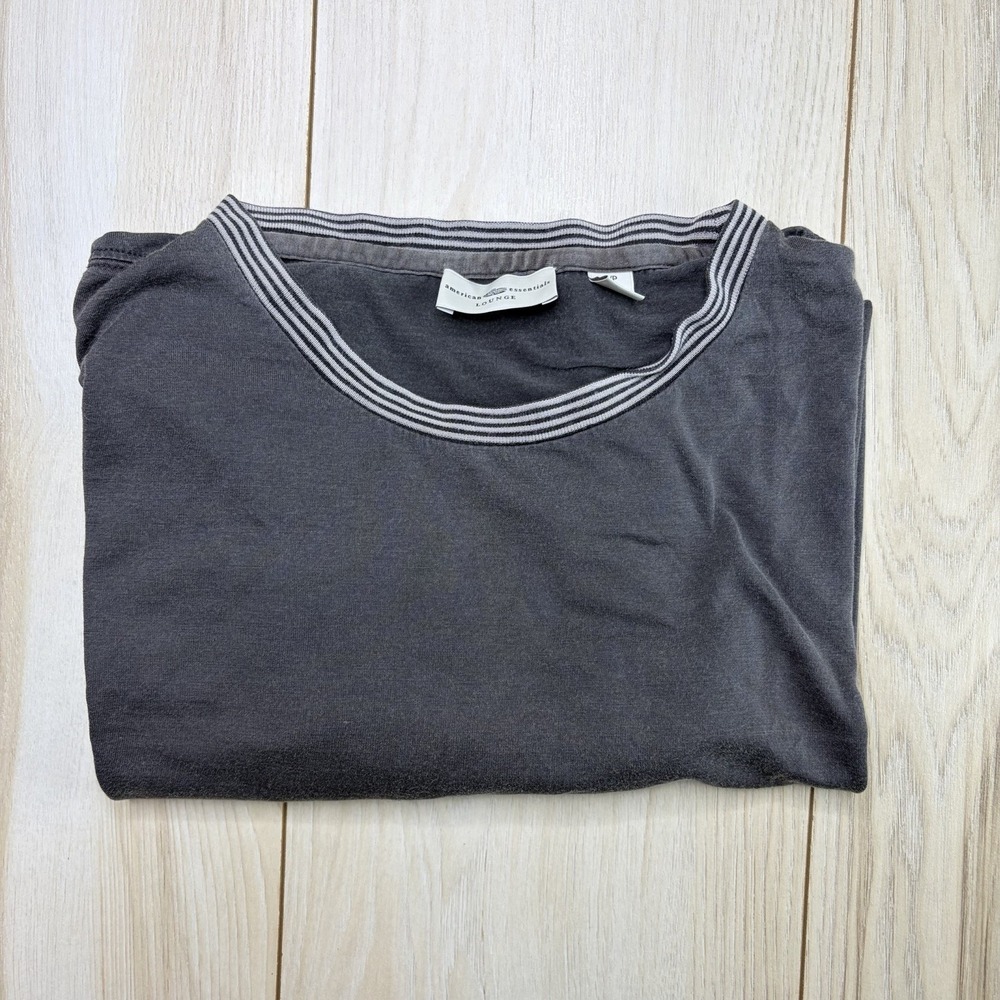 American Essentials Womens Performance Silk Cotton Long Sleeve Shirt Gray Small